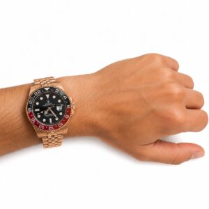 Alternative view of ساعت مردانه رولکس رزگلد صفحه مشکی مدل جی ام تی GMT